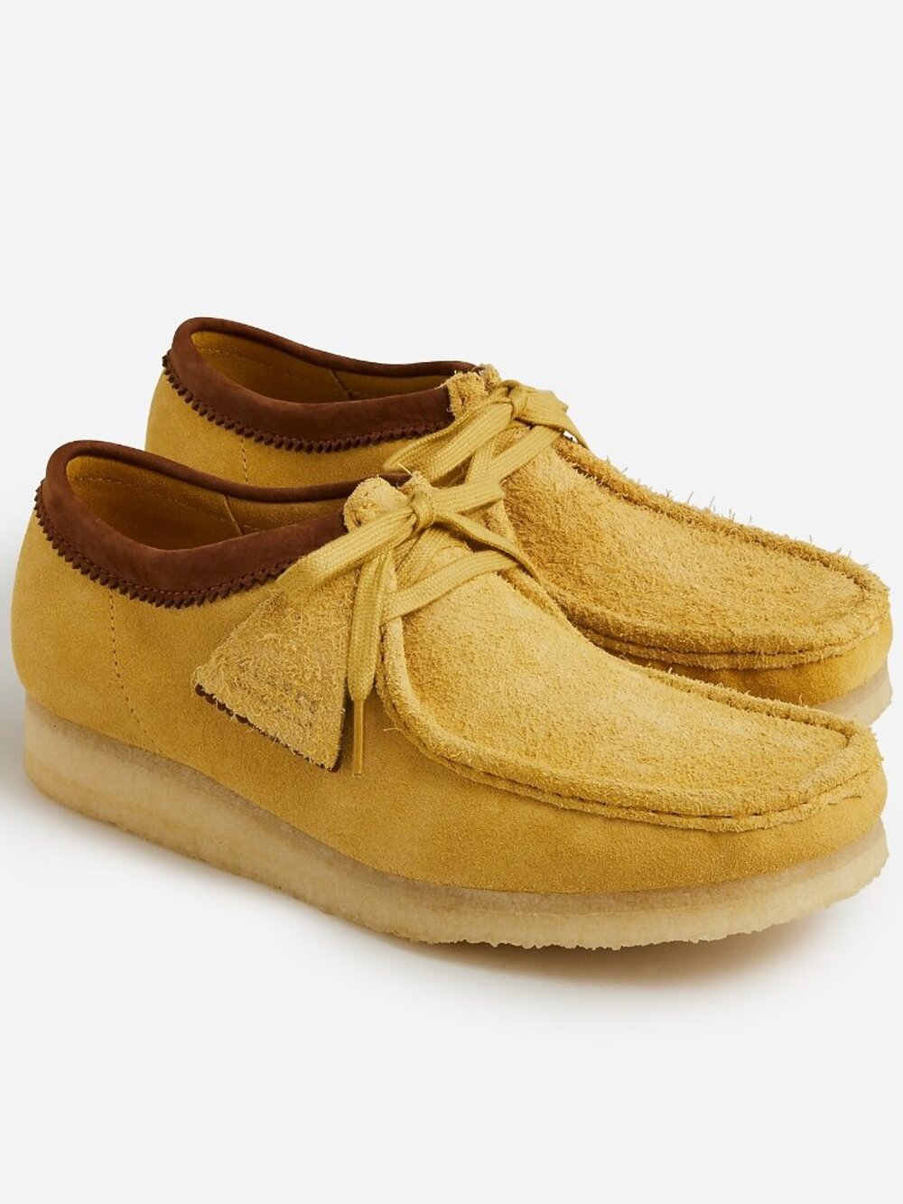 NWB Clarks Originals Wallabee Suede Shoes Crepe Sole Yellow Combo- Men's Size 10